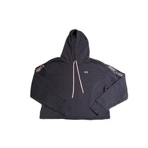 Under Armour Womens Rival Terry Taped Hoodie Small Gray long sleeve